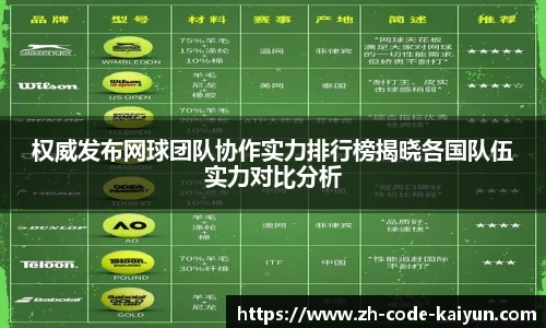 权威发布网球团队协作实力排行榜揭晓各国队伍实力对比分析
